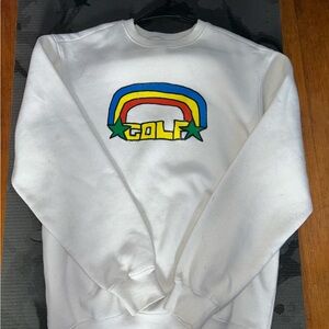 White and rainbow G.O.L.F crewneck